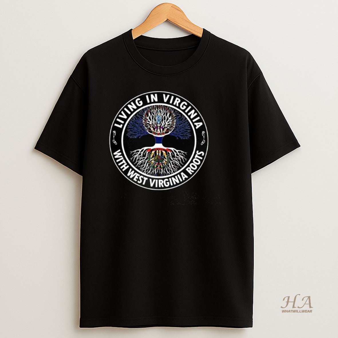 Official Living In Virginia With West Virginia Roots Shirt