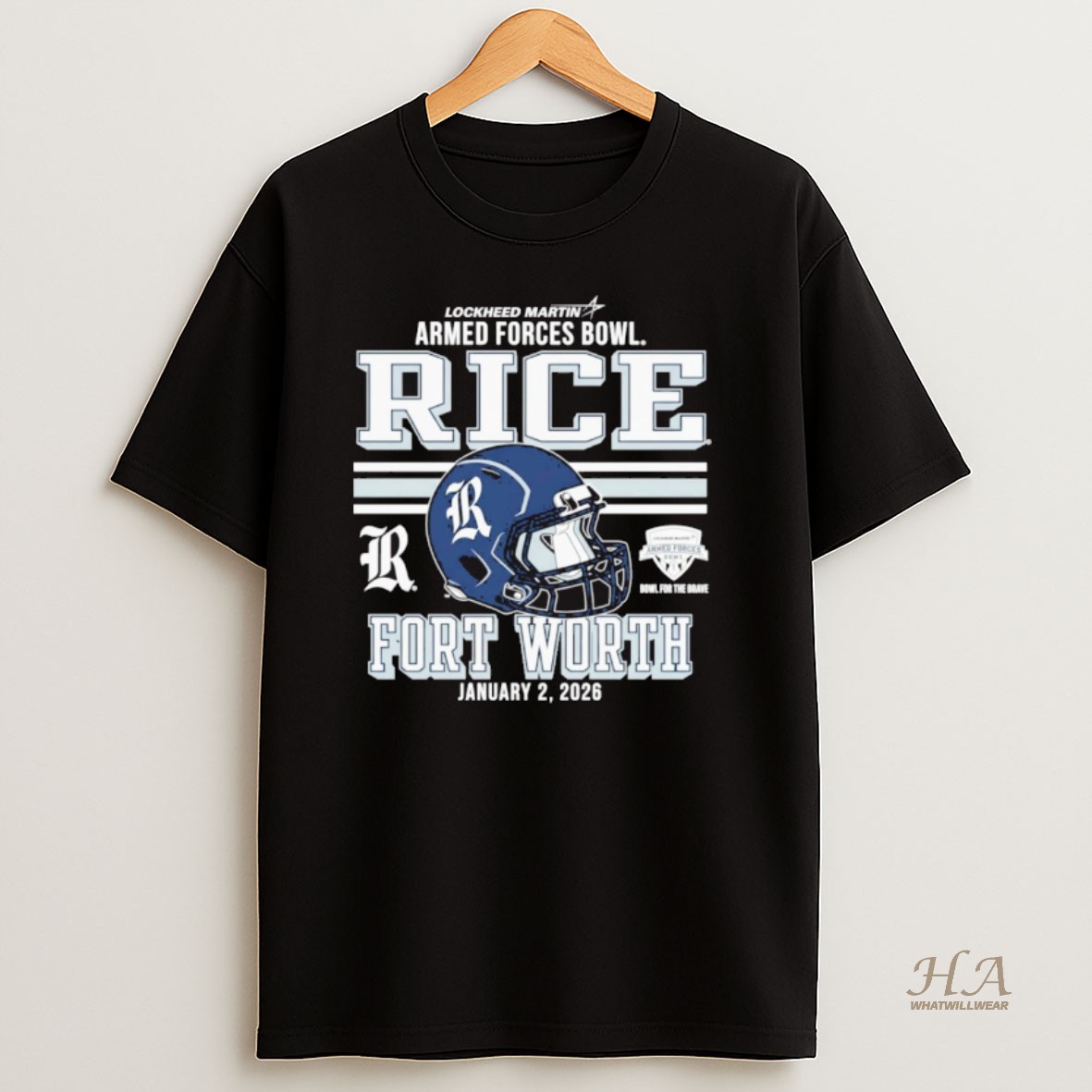 Official Lockheed Martin Armed Forces Bowl Rice University Football Fort Worth January 2 2026 T Shirt