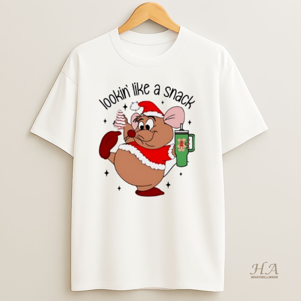 Official Looking Like A Snack Christmas Cartoon Mouse Shirt