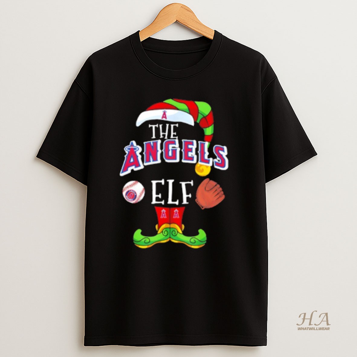 Official Los Angeles Angels Christmas Elf T Shirt