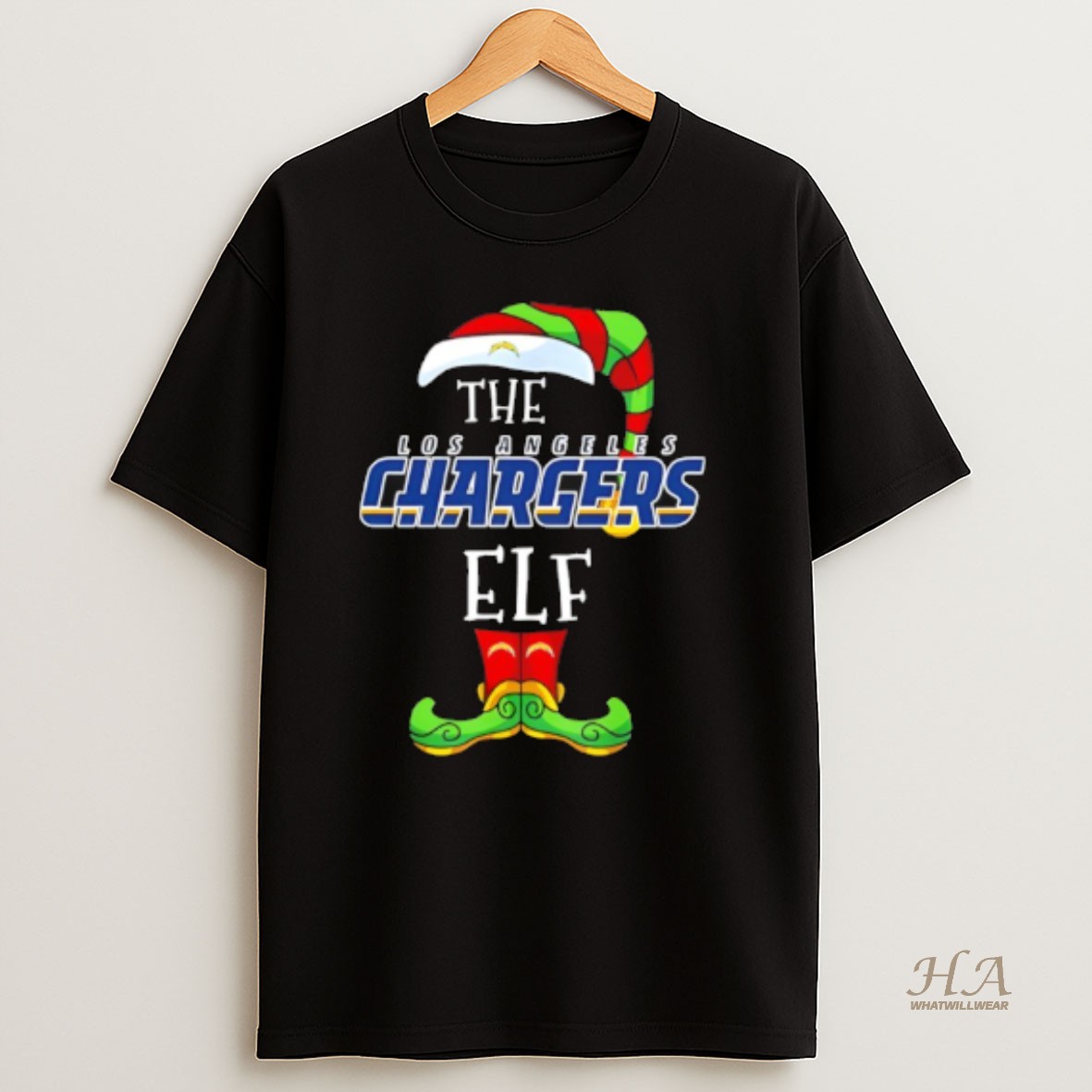 Official Los Angeles Chargers Christmas Elf T Shirt