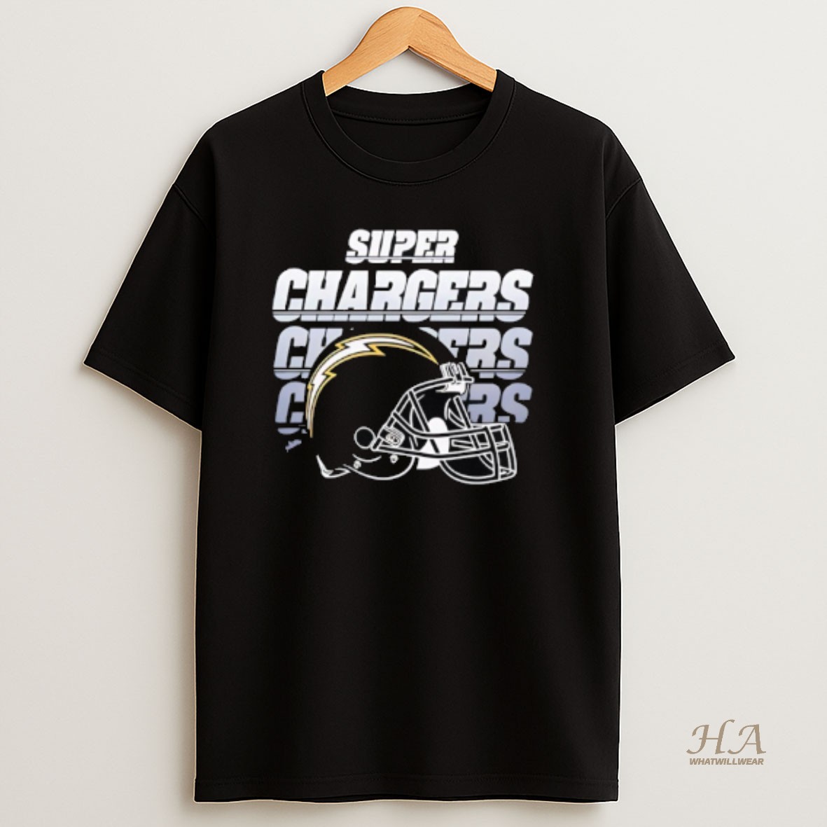Official Los Angeles Chargers Super Chargers Helmet Logo T Shirt