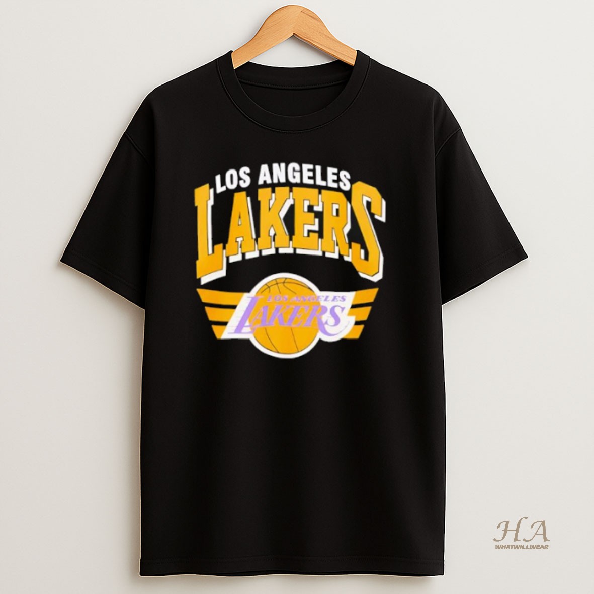 Official Los Angeles Lakers All Over Crew Logo T Shirt