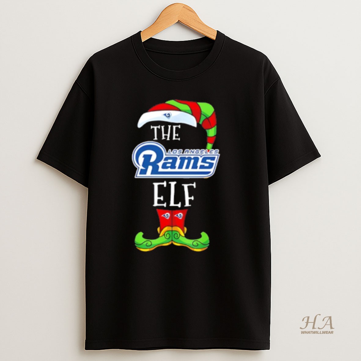 Official Los Angeles Rams Christmas Elf T Shirt