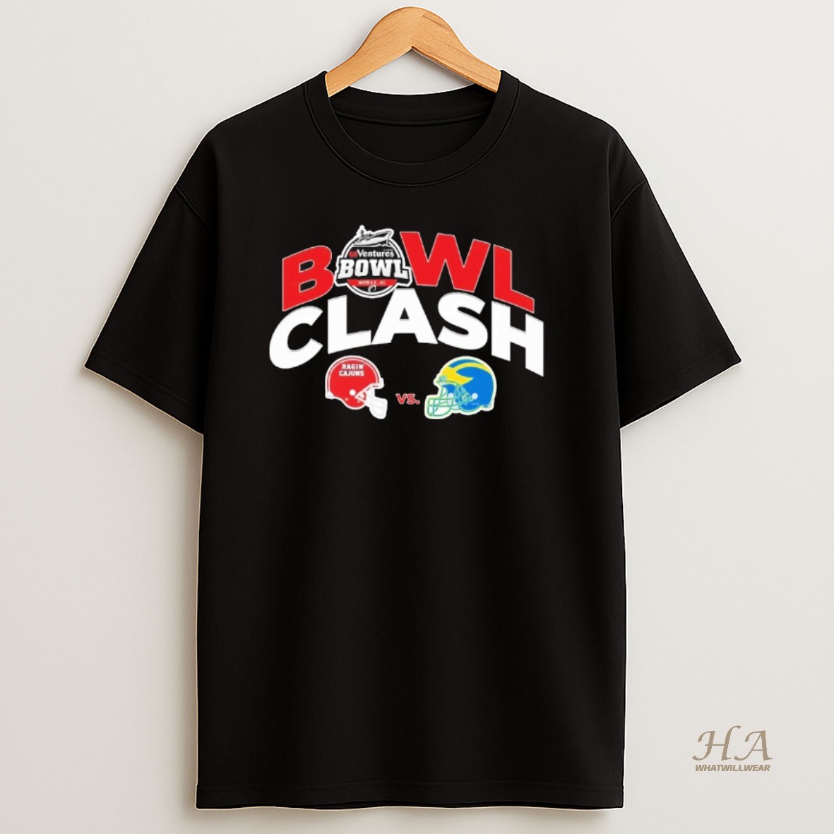 Official Louisiana Ragin Cajuns Vs Delaware Blue Hens 2025 68 Ventures Bowl At Hancock Whitney Stadium Mobile Al On December 17 2025 T Shirt