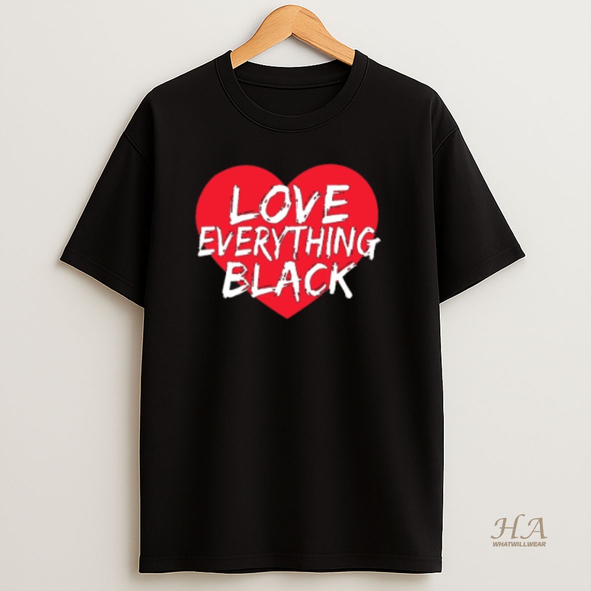 Official Love Everything Black Heart T Shirt