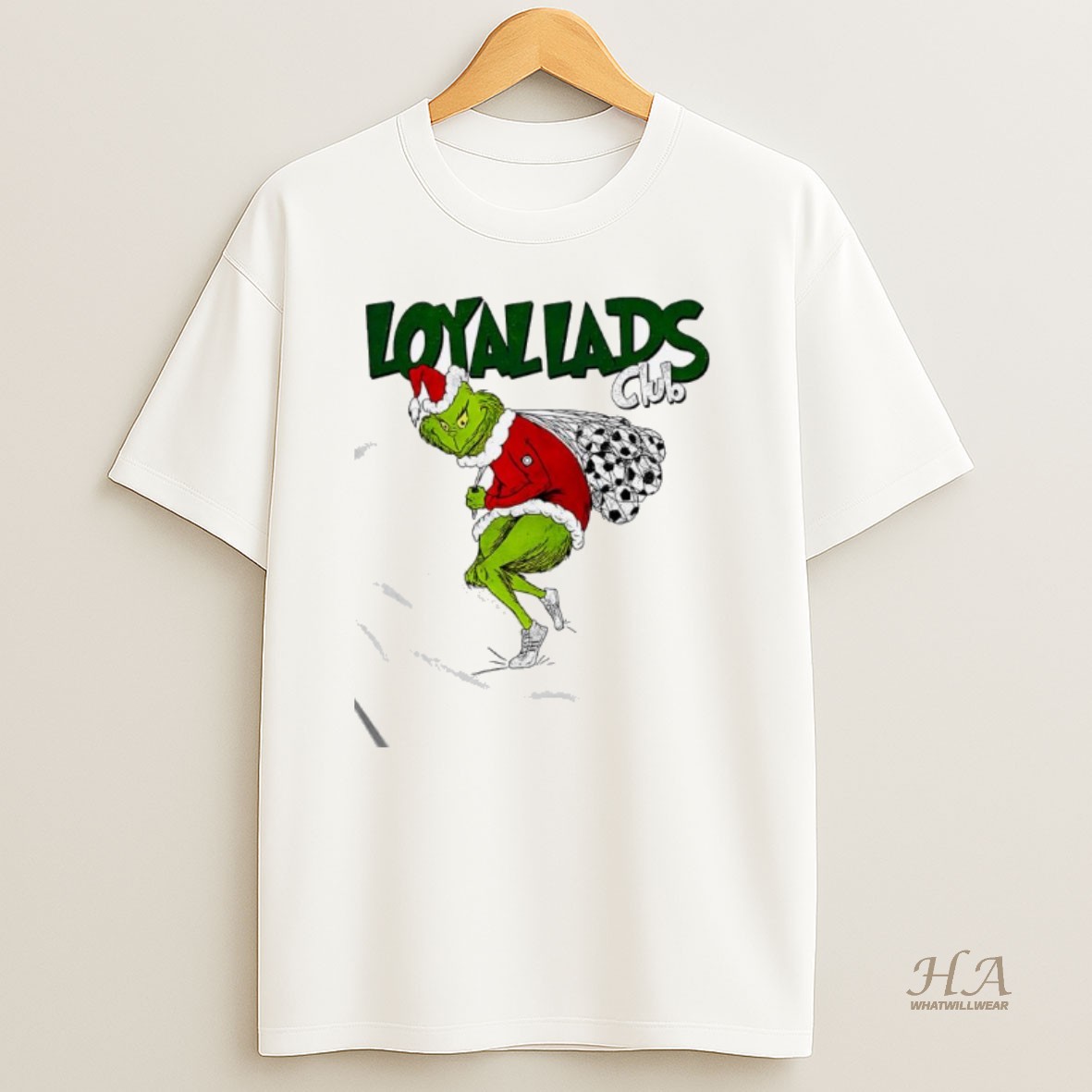 Official Loyal Lads Club Grinch Carrying Soccer Balls T Shirt