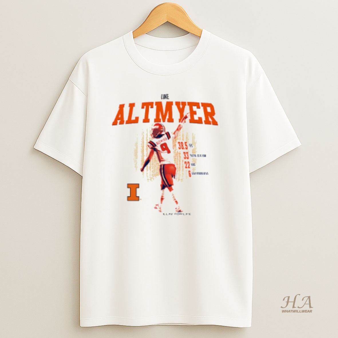 Official Luke Altmyer Illinois Fighting Illini Career Graphic T Shirt