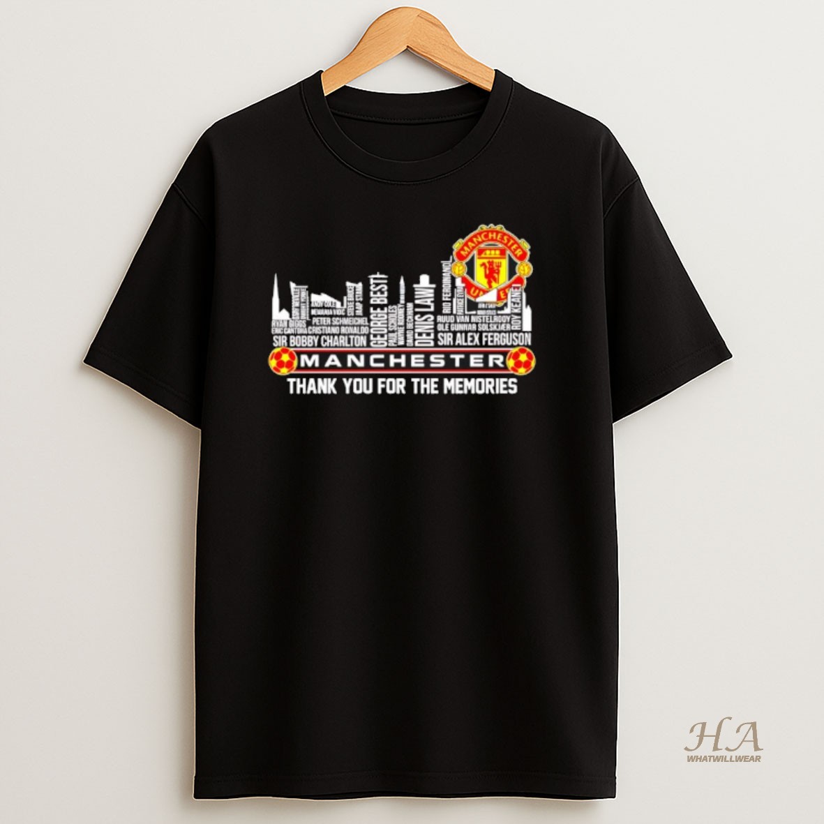 Official Manchester United Thank You For The Memories Skyline Names T Shirt