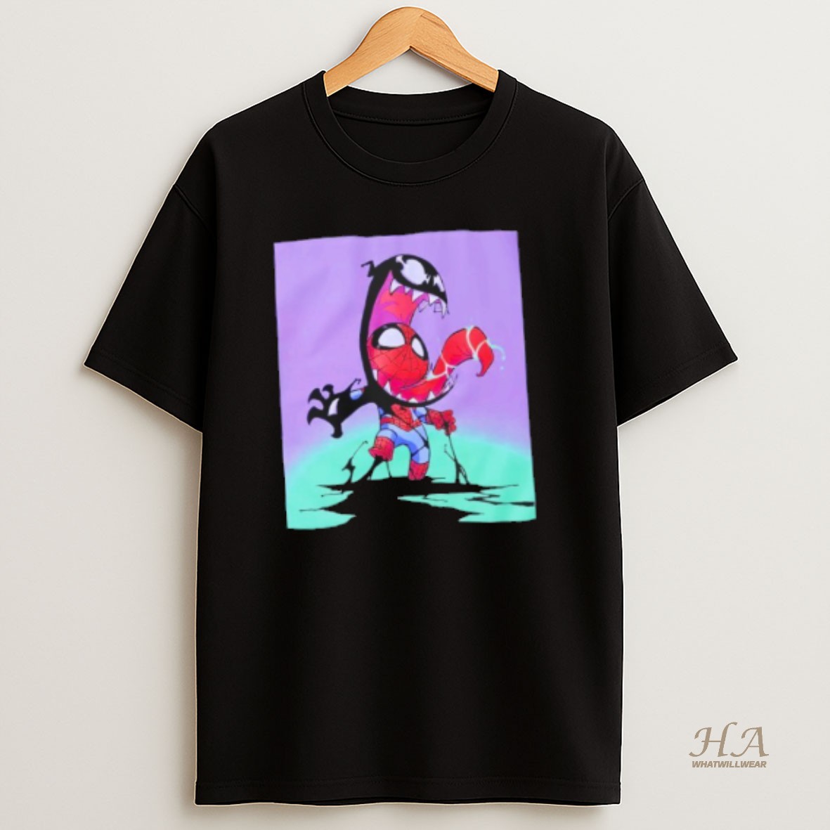 Official Marvel Chibi Spider Man Symbiote T Shirt
