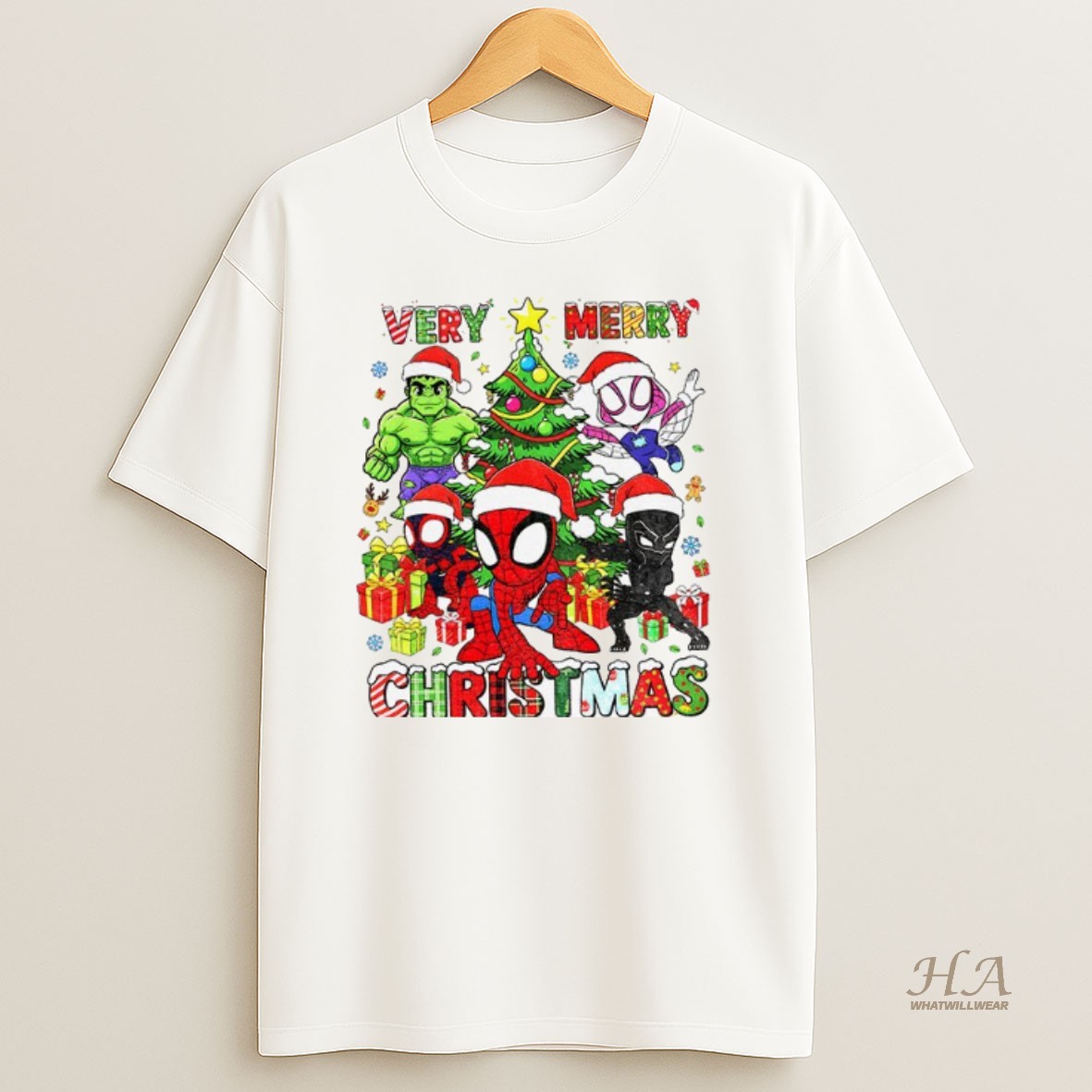 Official Mavel Very Merry Christmas Spidey And His Amazing Friends The Avengers Shirt