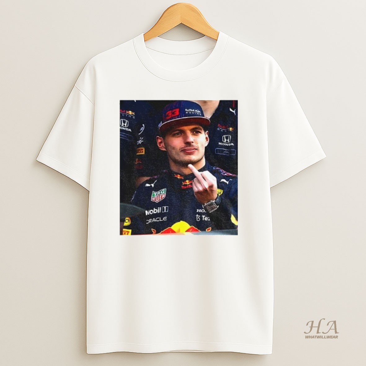 Official Max Verstappen Middle Finger Meme Formula 1 Racing Fans T Shirt