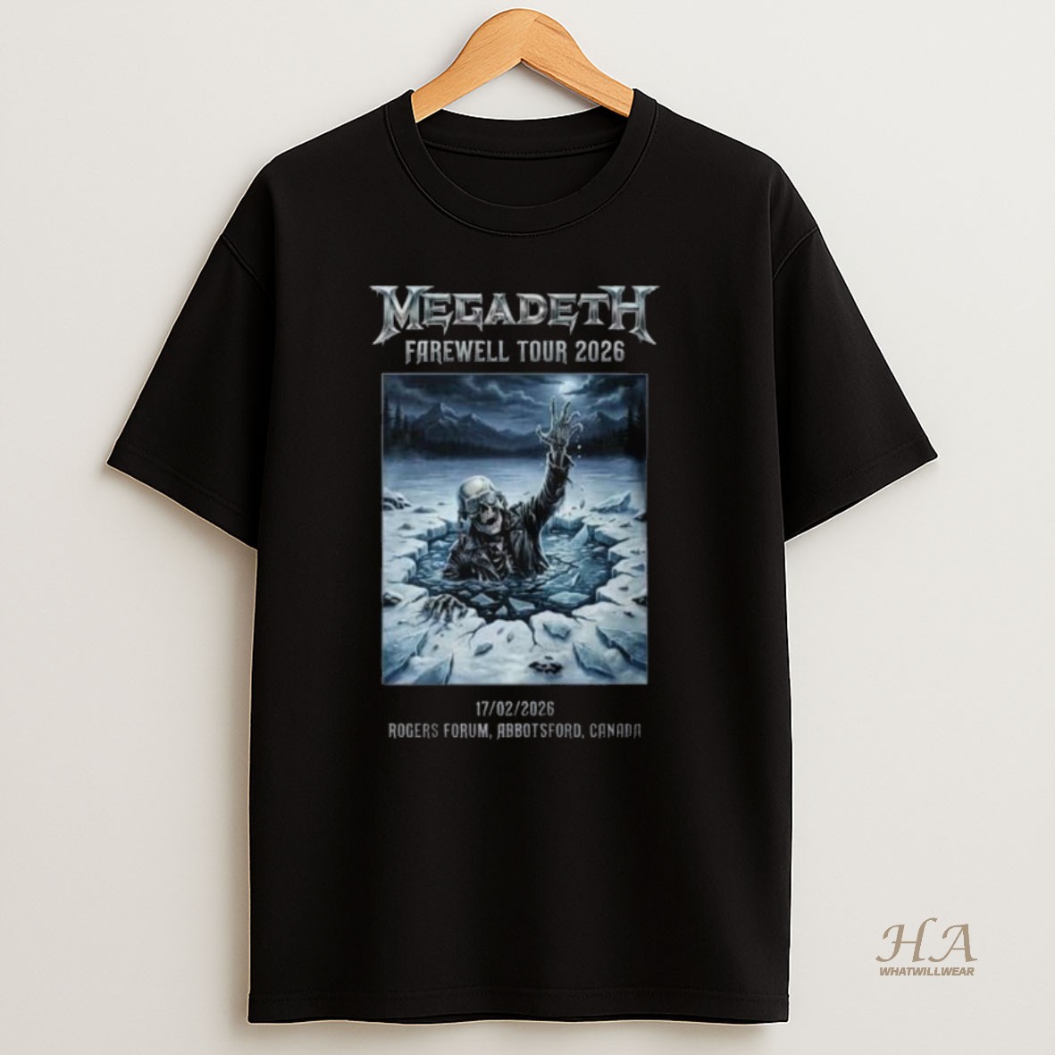 Official Megadeth Farewell Tour 2026 On February 17 2026 At Rogers Forum Abbotsford Canada Vic Rattlehead Long Sleve Shirt