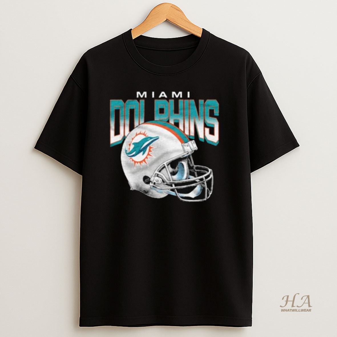 Official Miami Dolphins Gradient Helmet Long Sleve Shirt