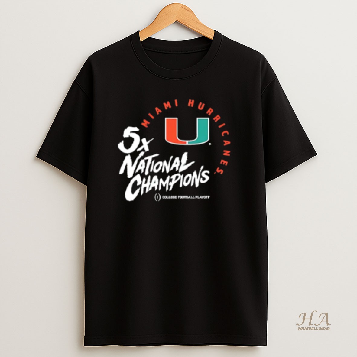 Official Miami Hurricanes 2025 26 Cfp Five Time National Champions T Shirt