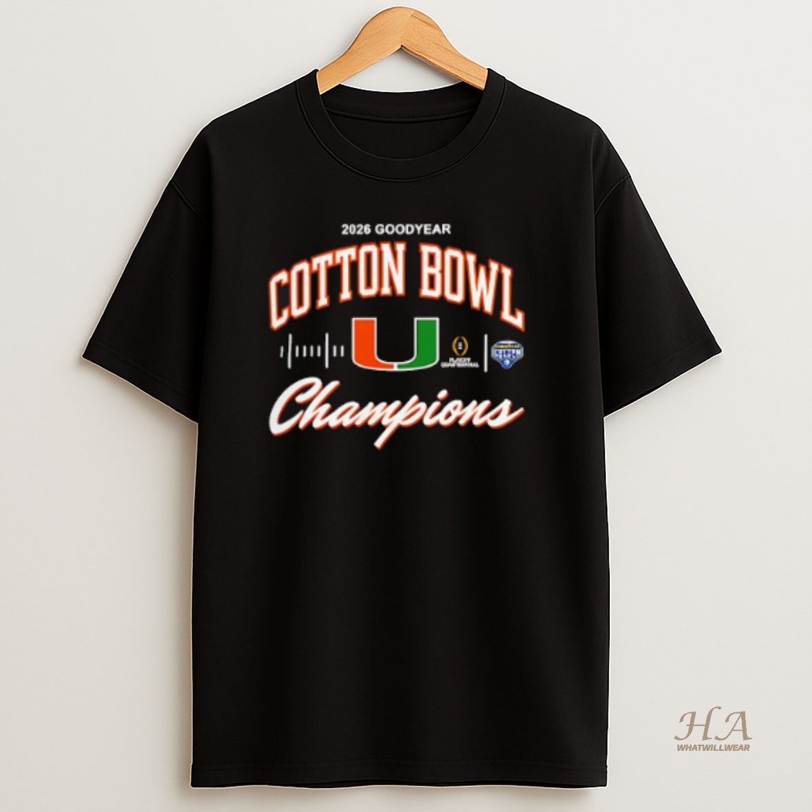 Official Miami Hurricanes 2026 Cotton Bowl Champions Cfp Classic T Shirt