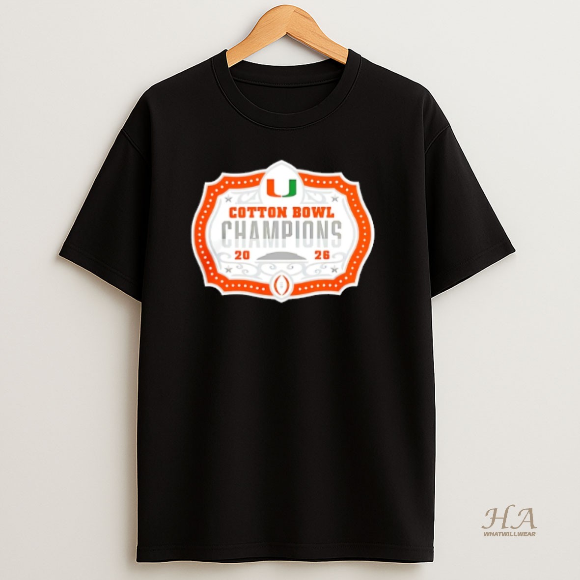 Official Miami Hurricanes 2026 Cotton Bowl Champions T Shirt