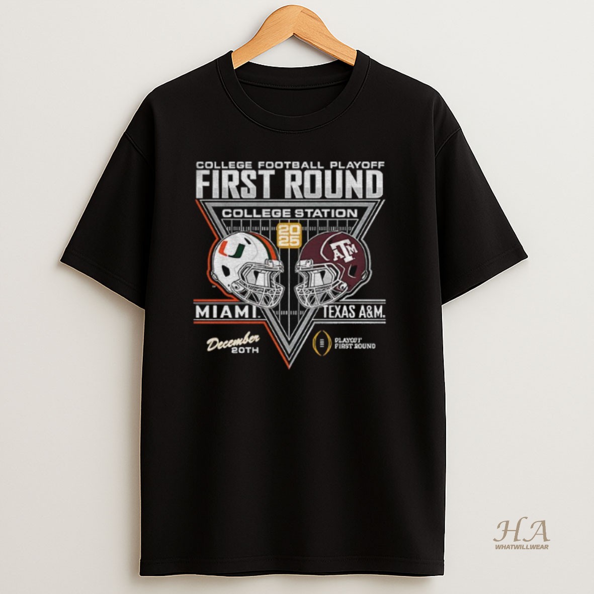 Official Miami Hurricanes Vs Texas Am Aggies College Football Playoff First Round College Station Shirt