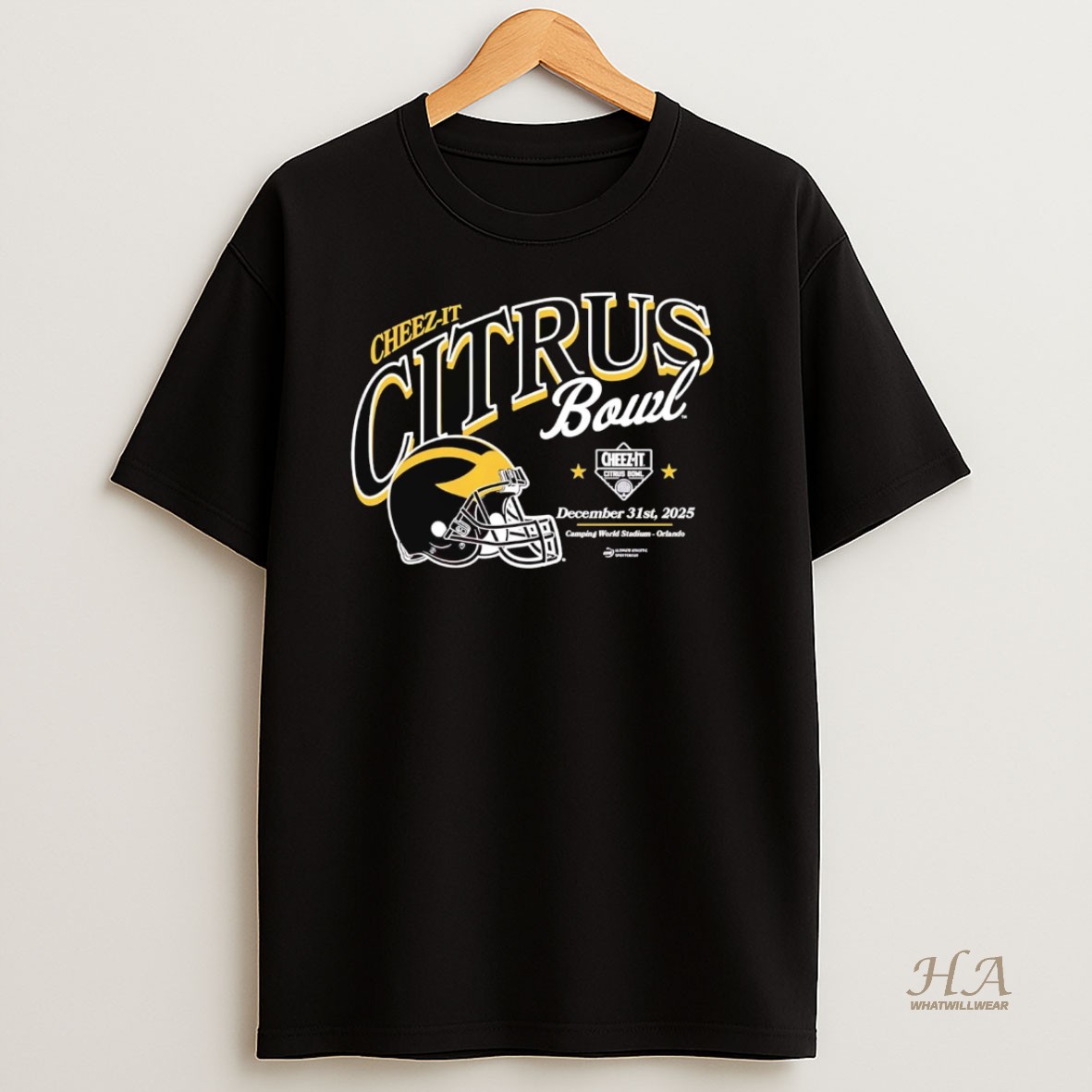Official Michigan Wolverines 2025 Cheez It Citrus Bowl Helmet T Shirt
