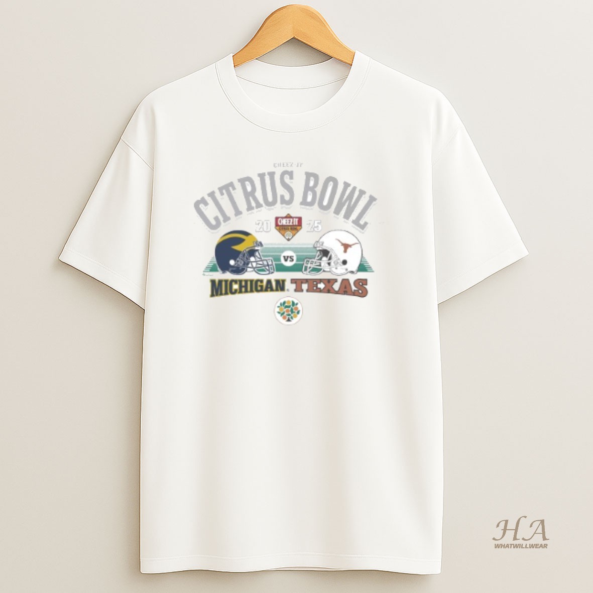 Official Michigan Wolverines Vs Texas Longhorns 2025 Cheez It Citrus Bowl Head To Head Shirt