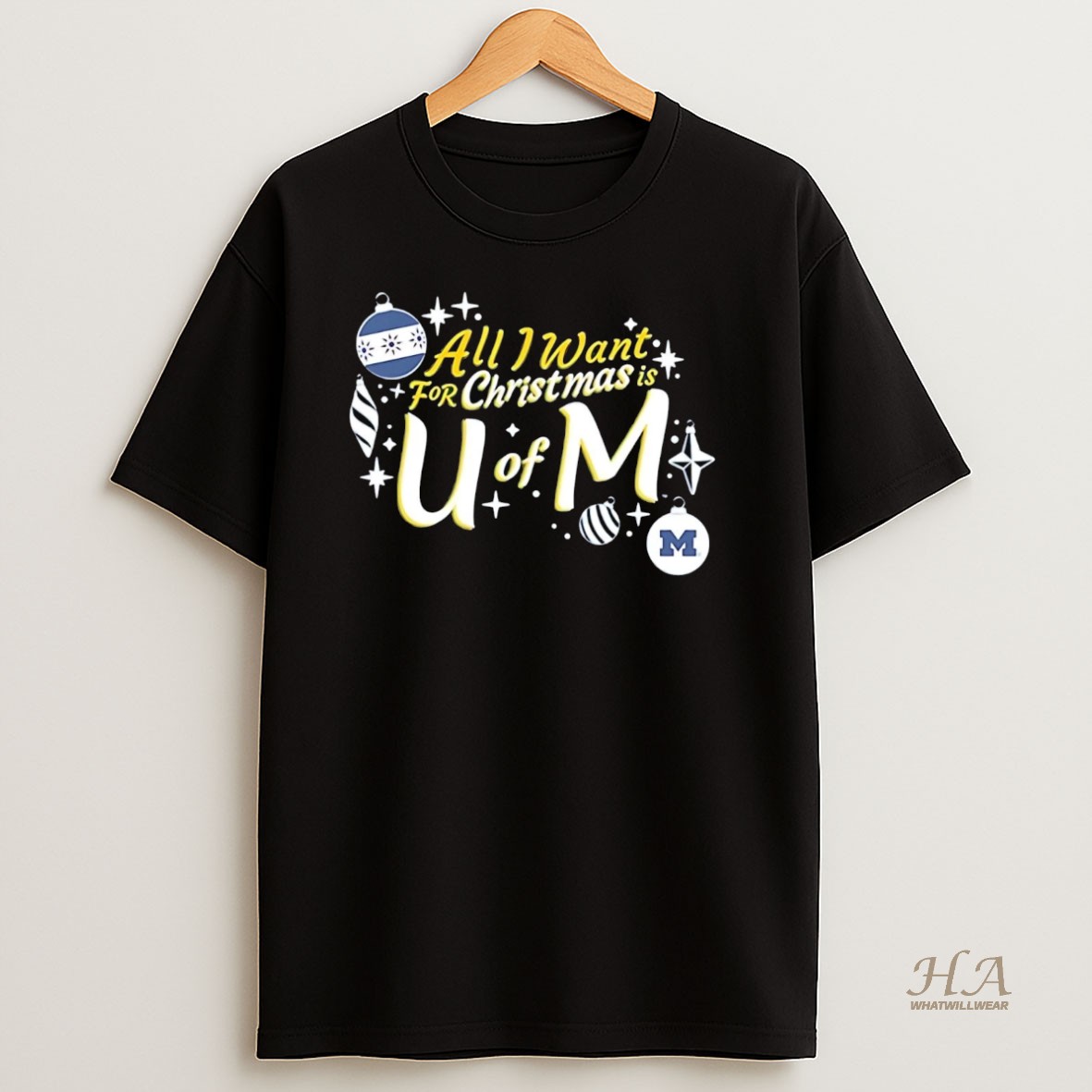 Official Michigan Wolverines All I Want For Christmas Is U Of M Shirt