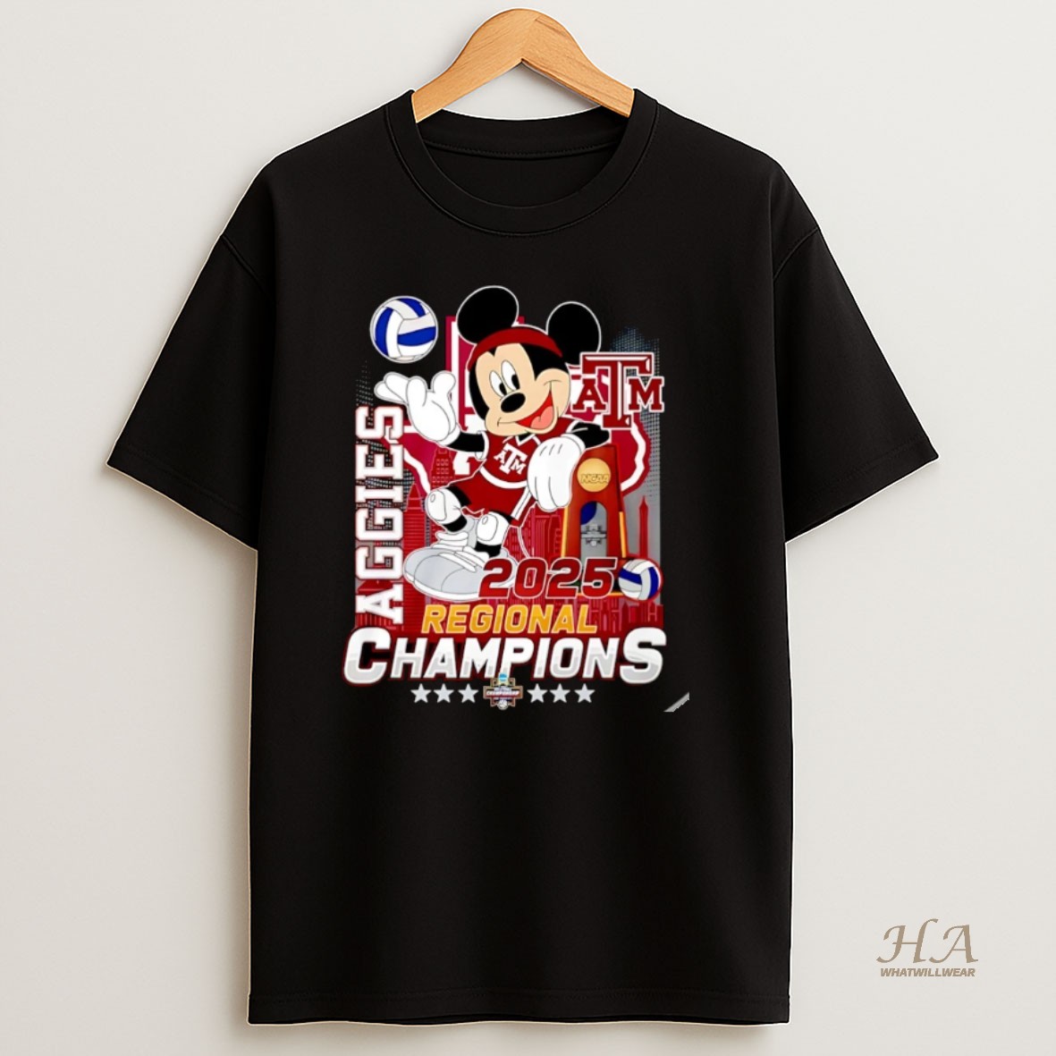 Official Mickey Texas Am Aggies 2025 Regional Champions Christmas T Shirt