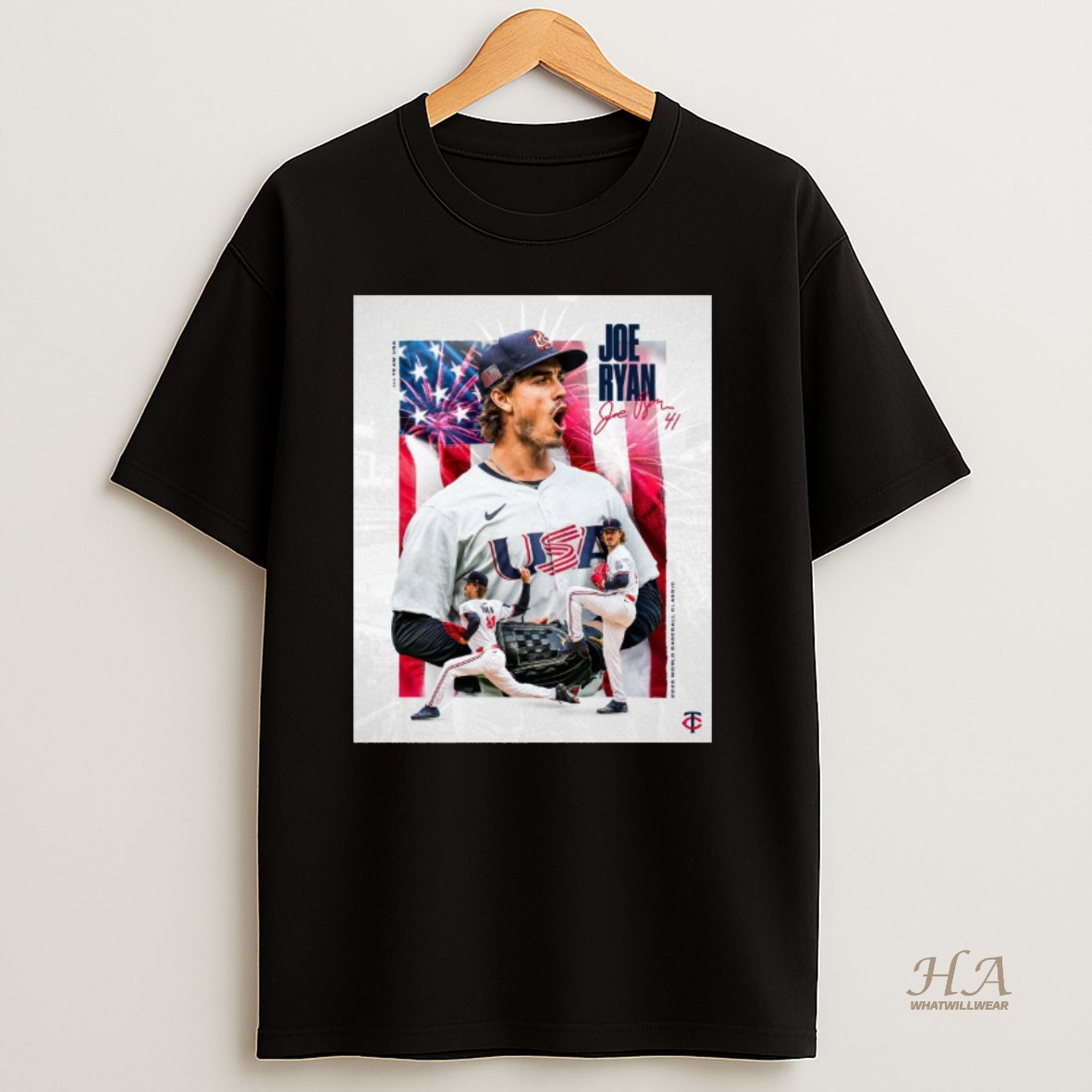 Official Minnesota Twins Joe Ryan 2026 World Baseball Classic Signature T Shirt