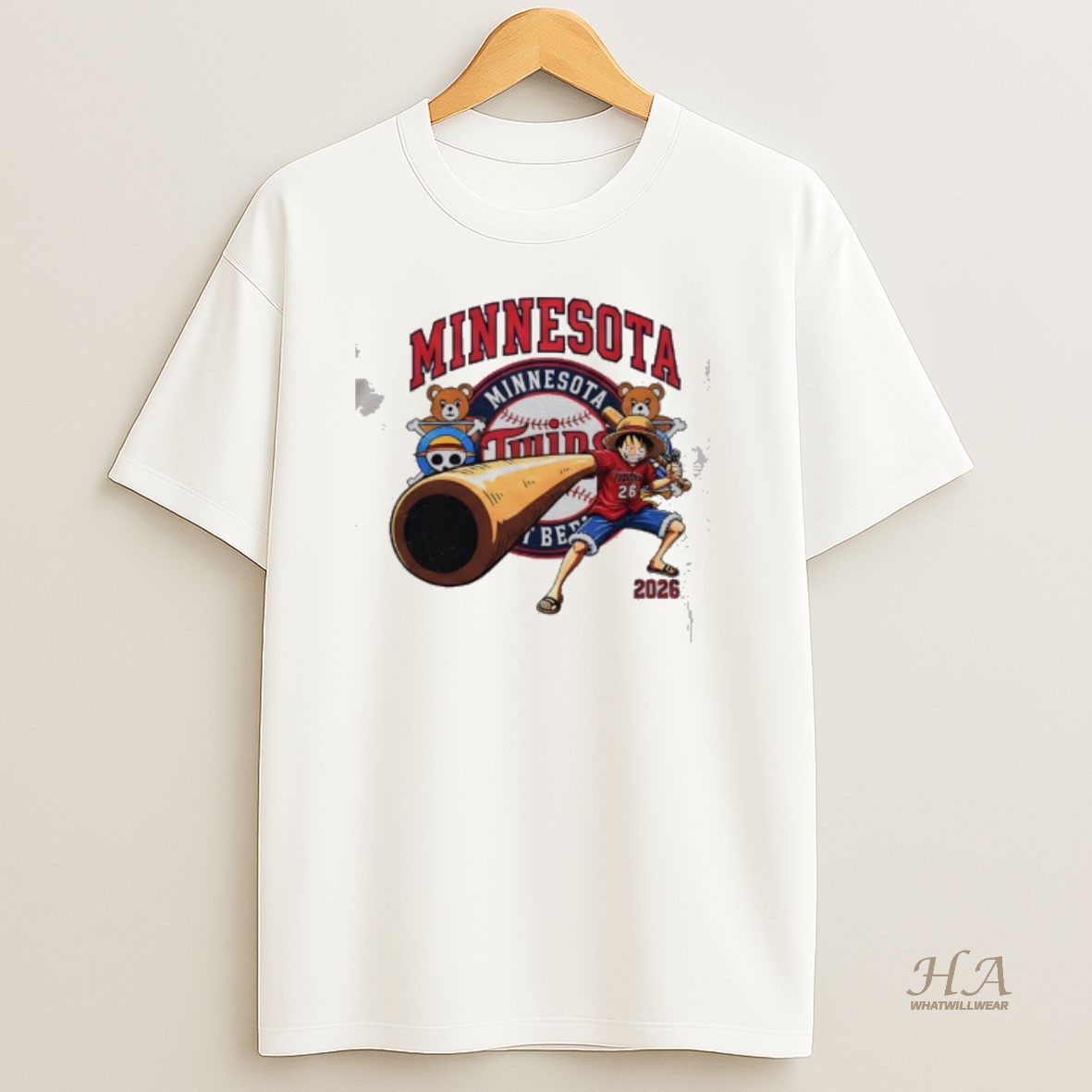 Official Minnesota Twins One Piece 2026 Luffy T Shirt