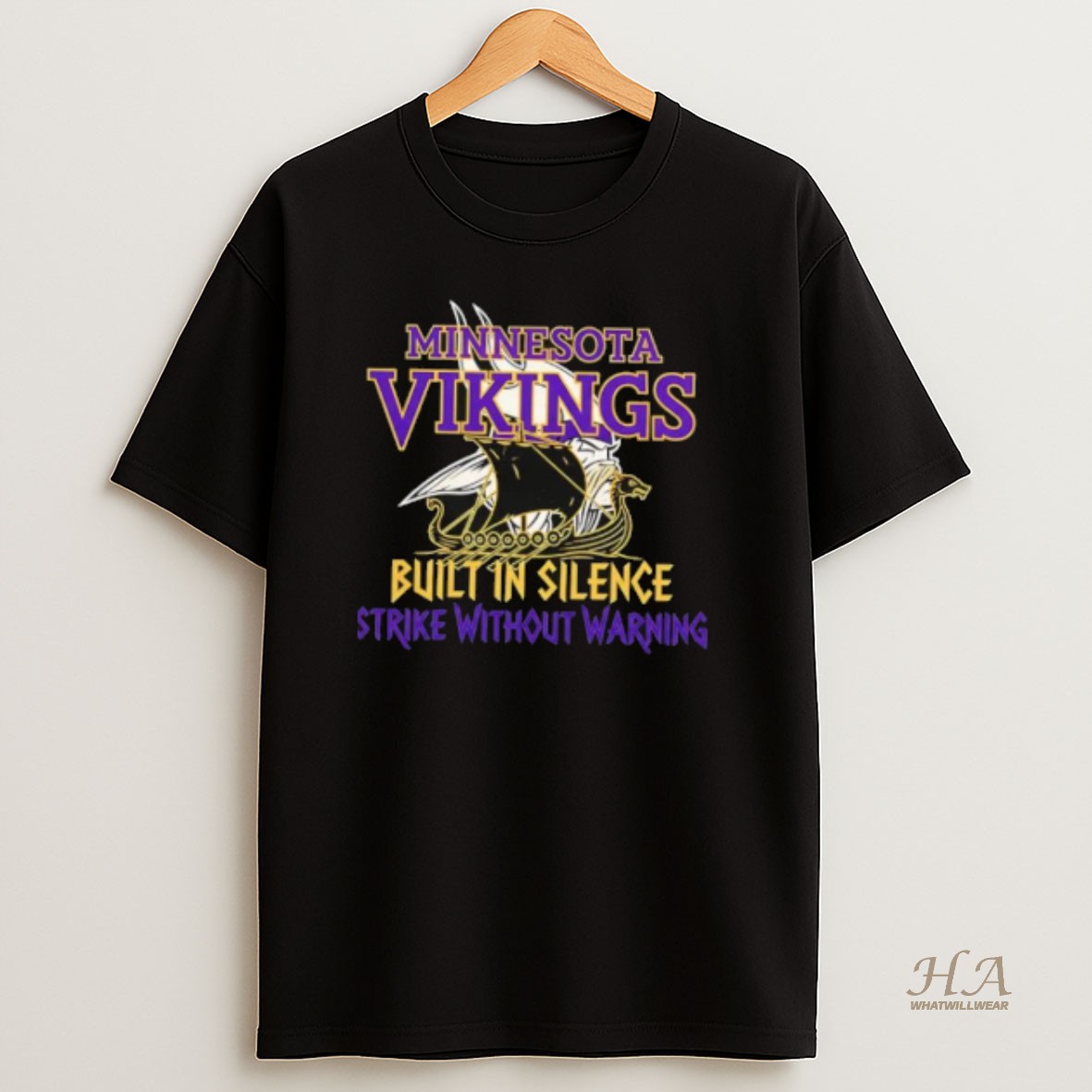 Official Minnesota Vikings Built In Silence Strike Without Warning T Shirt