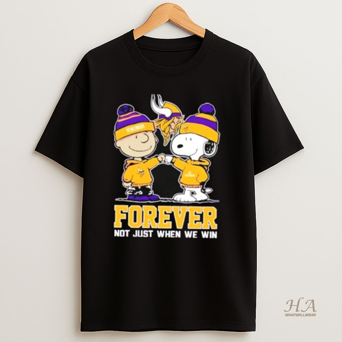 Official Minnesota Vikings Charlie Brown And Snoopy Forever Not Just When We Win T Shirt