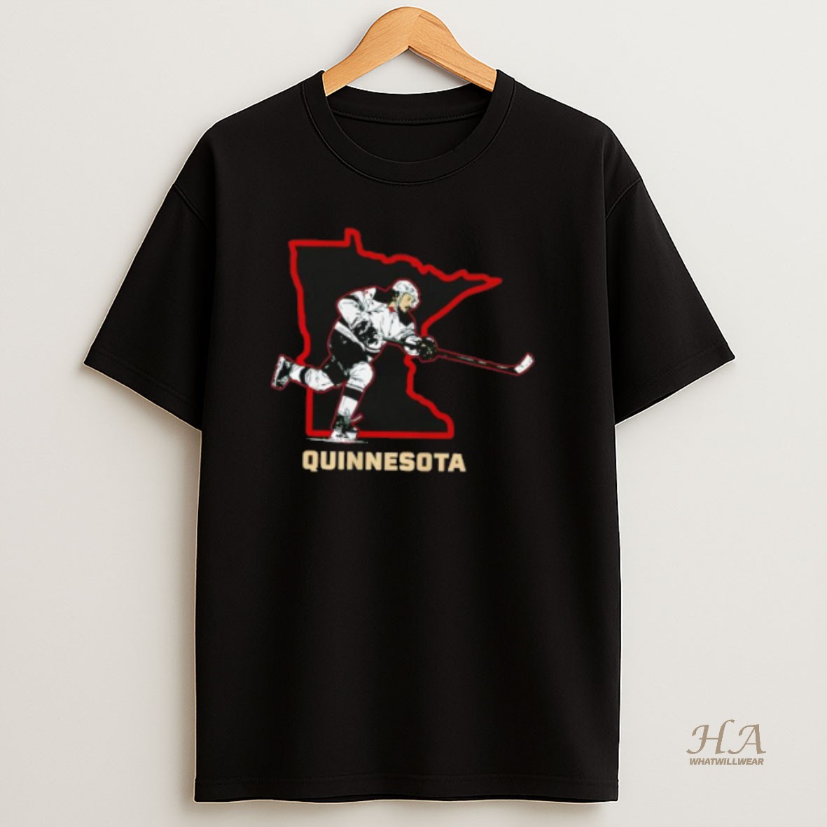 Official Minnesota Wild Quinn Hughes Quinnesota Map T Shirt