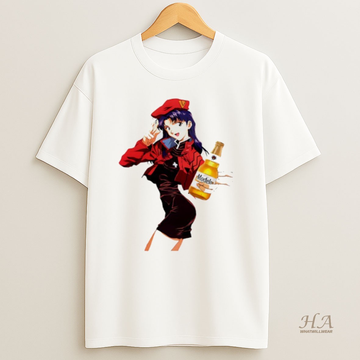 Official Misato Mod Modelo Beer Anime Shirt