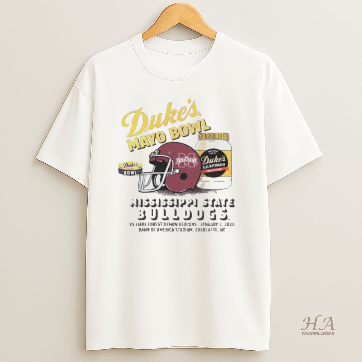 Official Mississippi State 2026 Dukes Mayo Bowl Helmet T Shirt