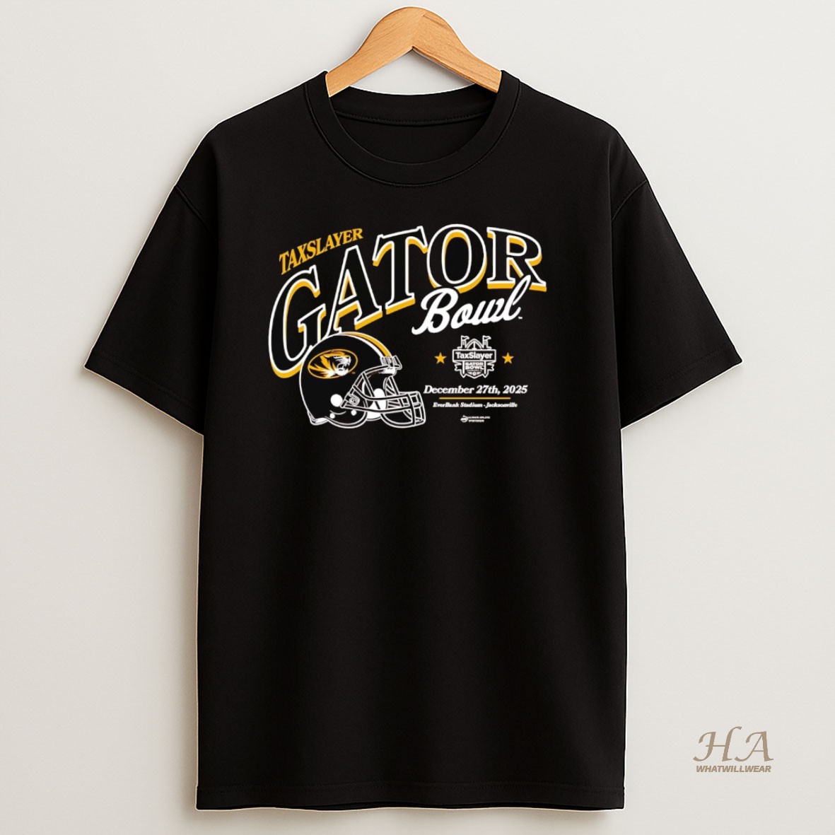 Official Missouri Tigers 2025 Taxslayer Gator Bowl Helmet T Shirt