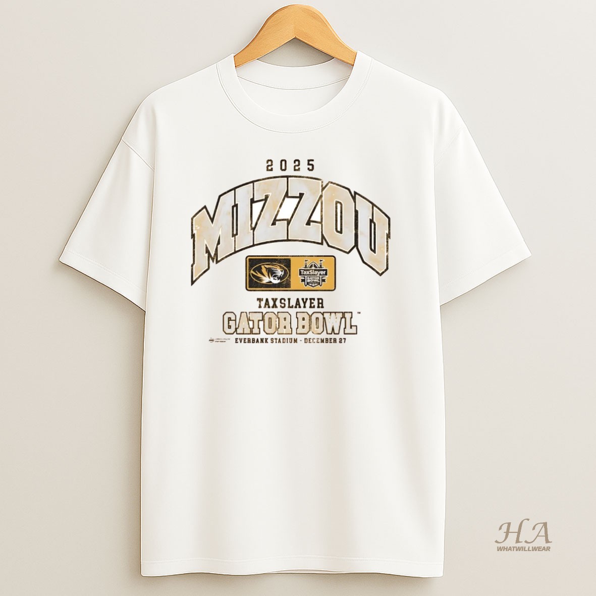 Official Missouri Tigers 2025 Taxslayer Gator Bowl Stadium T Shirt