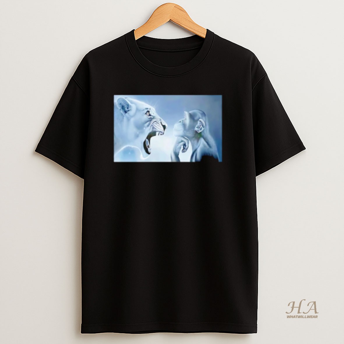 Official Monkey And Lion Stare Meme T Shirt