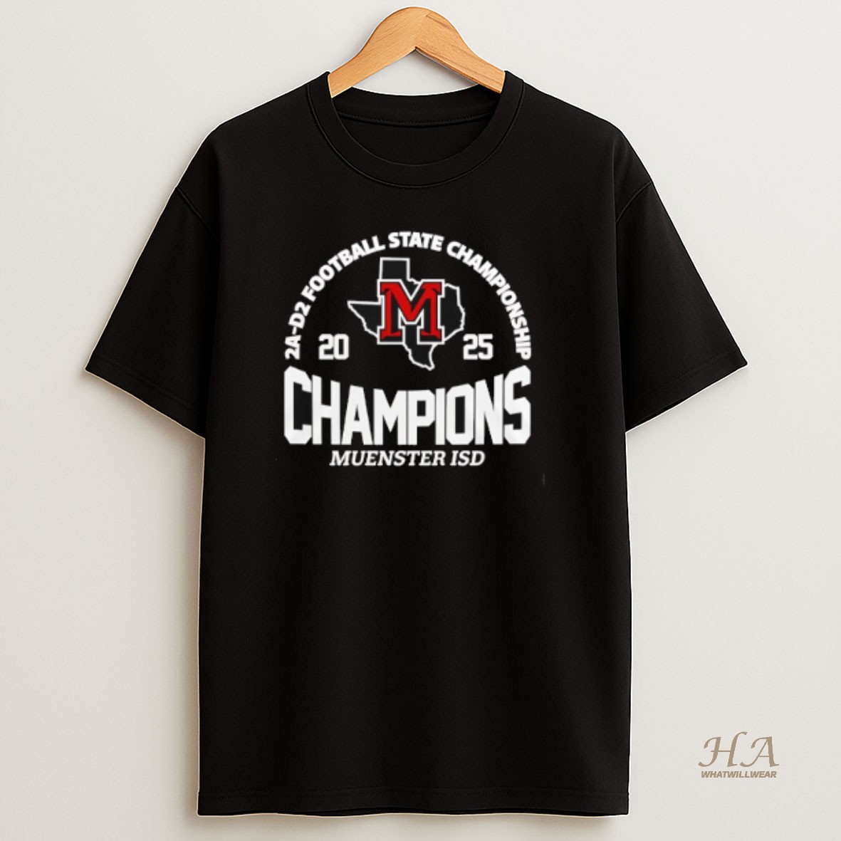 Official Muenster Isd 2a D2 Football State Champions T Shirt