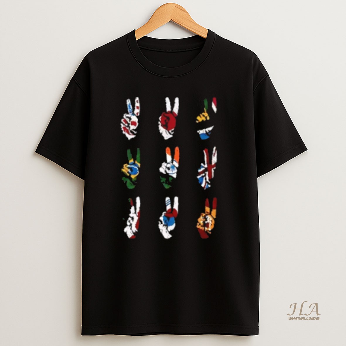 Official Multi Peace Hand Flag T Shirt