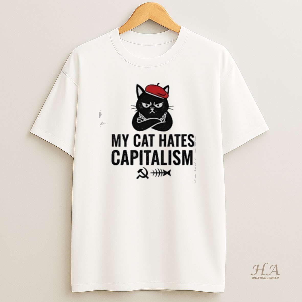 Official My Cat Hates Capitalism T Shirt