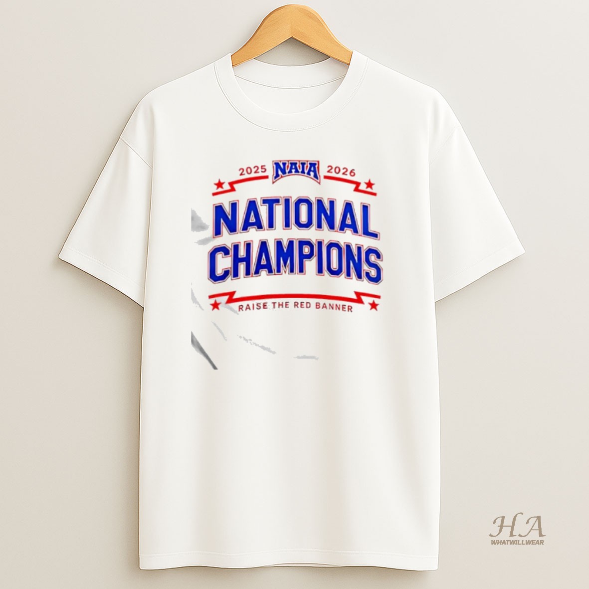 Official Naia 2025 2026 National Champions Raise The Red Banner T Shirt