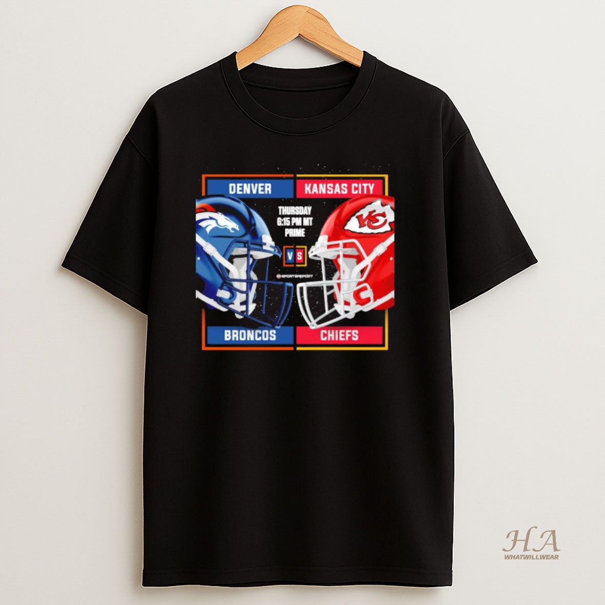 Official Nfl Game Denver Broncos Vs Kansas City Chiefs Thursday December 25 2025 Helmets T Shirt