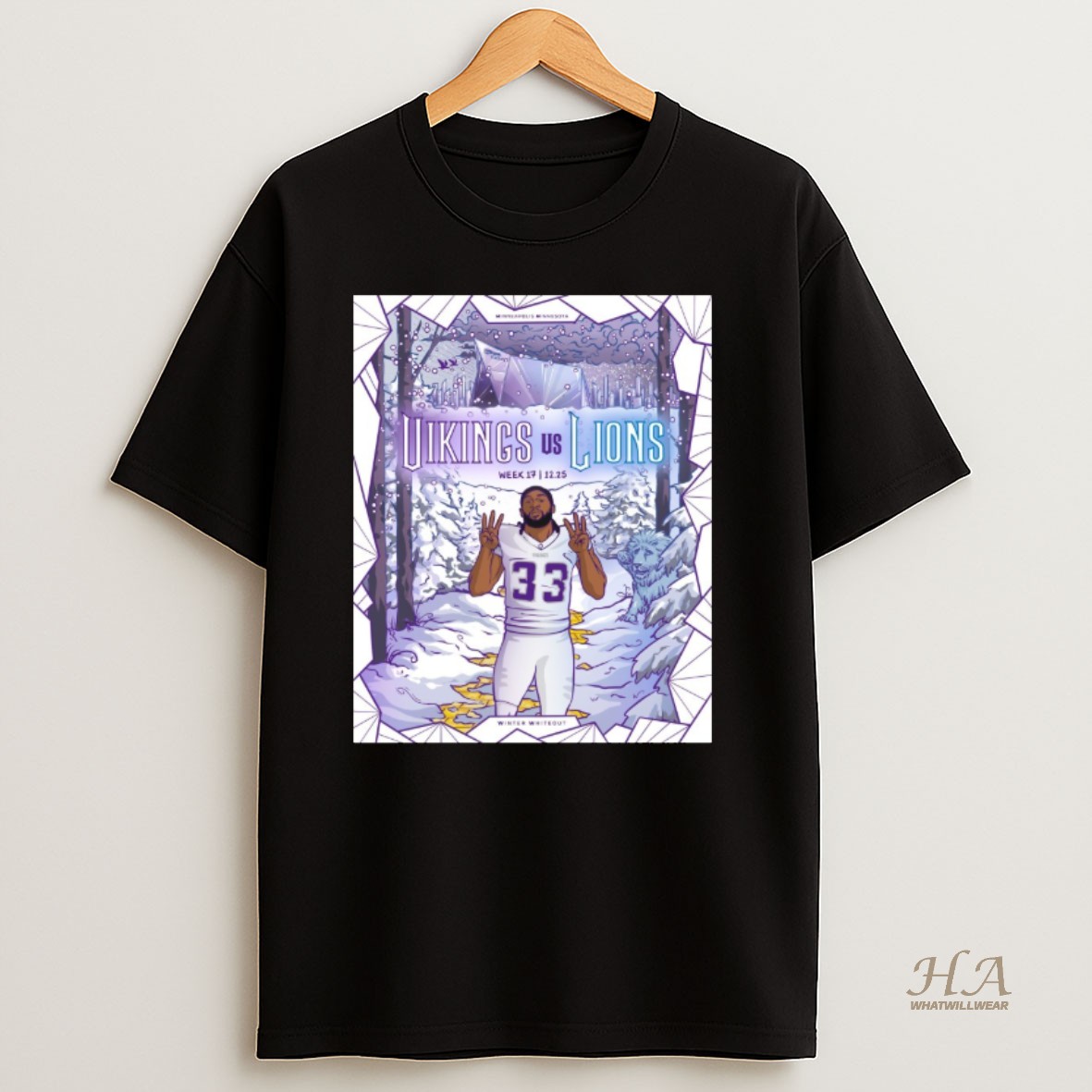 Official Nfl Week 17 Winter Whiteout Minnesota Vikings Vs Detroit Lions S T Shirt