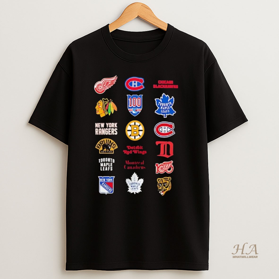 Official Nhl 6 Starter Teams Logo Collage Shirt