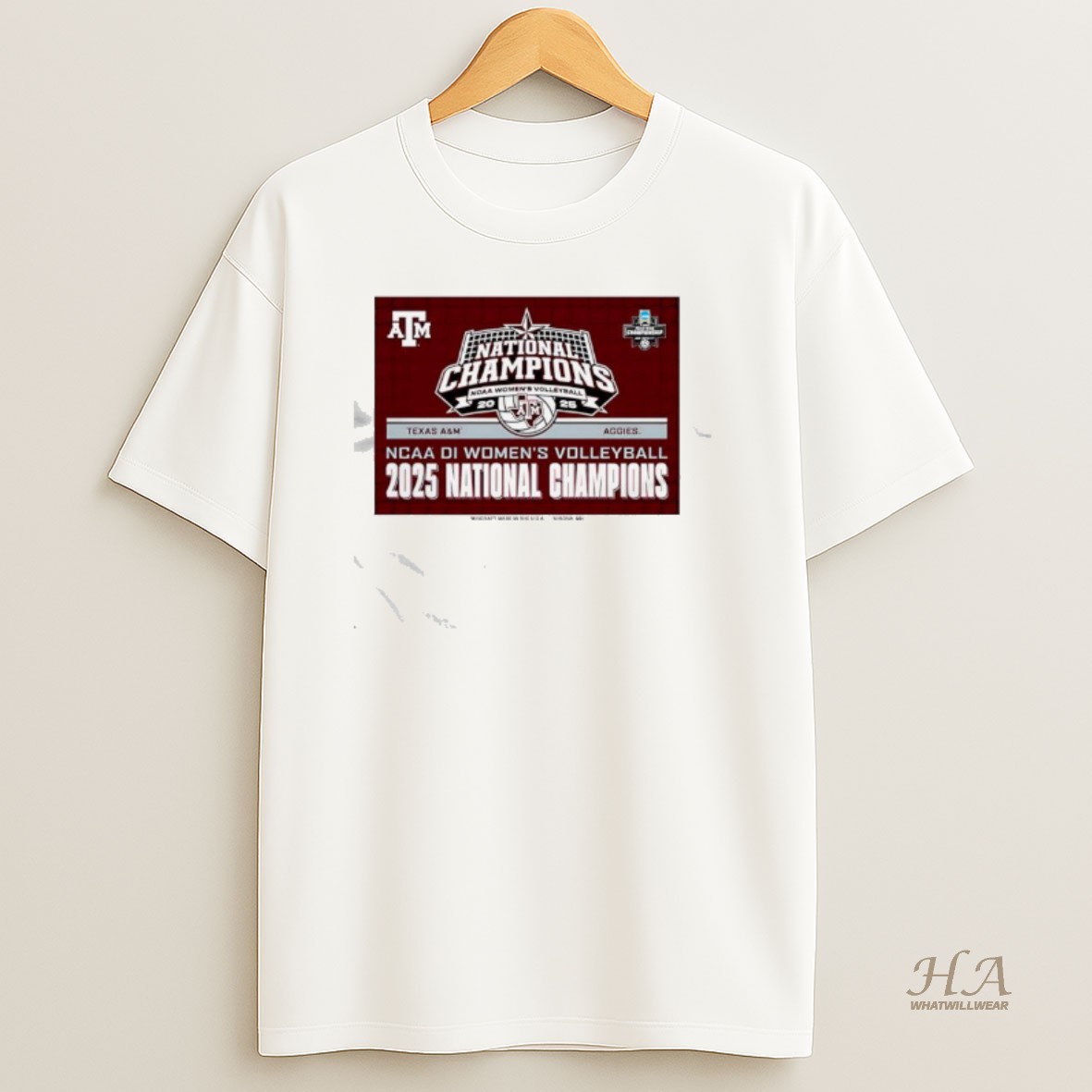 Official National Champions Ncaa Division Volleyball Texas Am Aggies Logo T Shirt