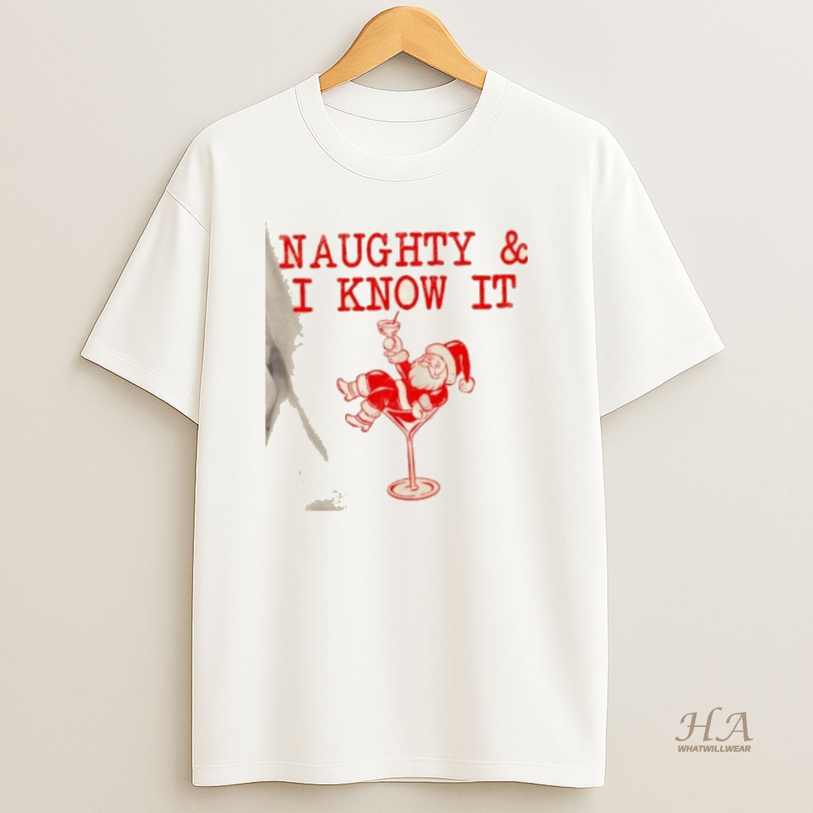 Official Naughty And I Know It Funny Christmas Santa T Shirt