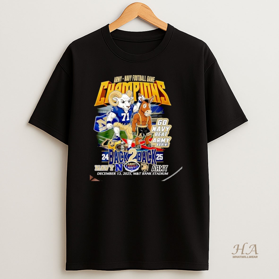 Official Navy Midshipmen 2025 126th Amry Navy Game Champions Go Navy Beat Army Again Christmas T Shirt