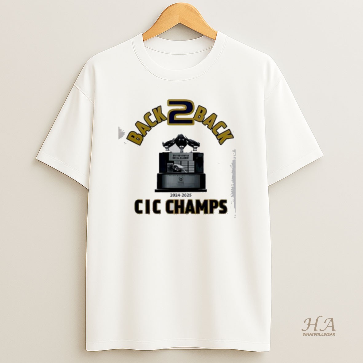 Official Navy Midshipmen Back To Back Cic Champs T Shirt