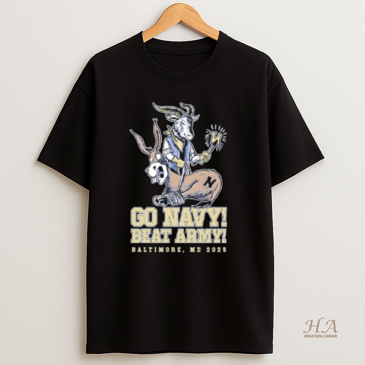 Official Navy Midshipmen Beat Army Black Knights 2025 Americas Game Mascot T Shirt