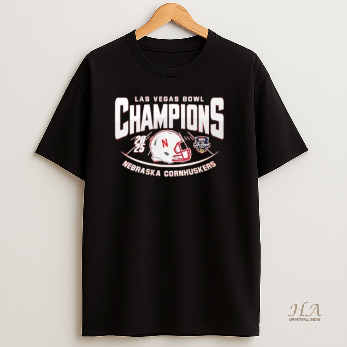 Official Nebraska Cornhuskers Las Vegas Bowl Champions 2025 Helmet T Shirt