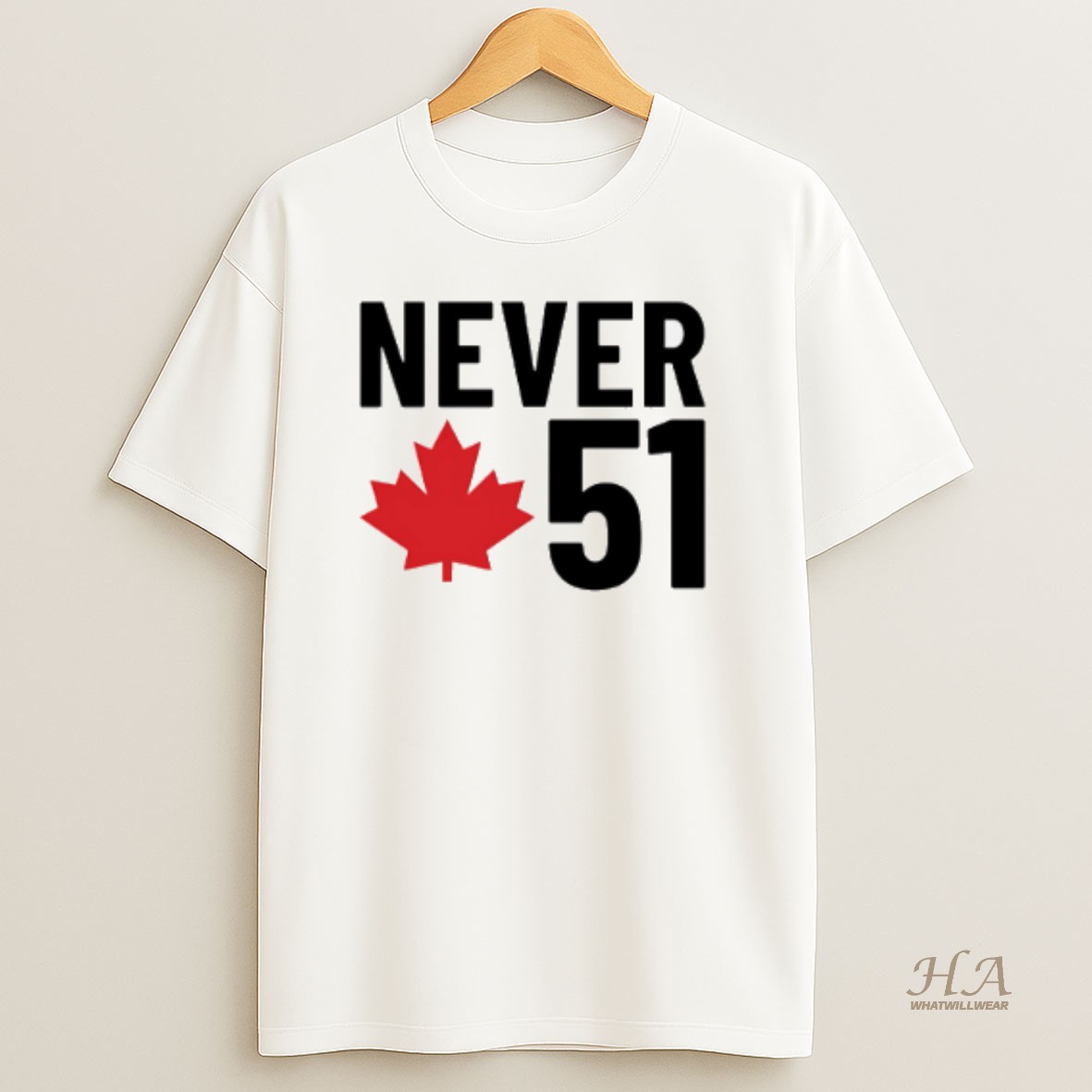 Official Never 51 Canadian Flag T Shirt